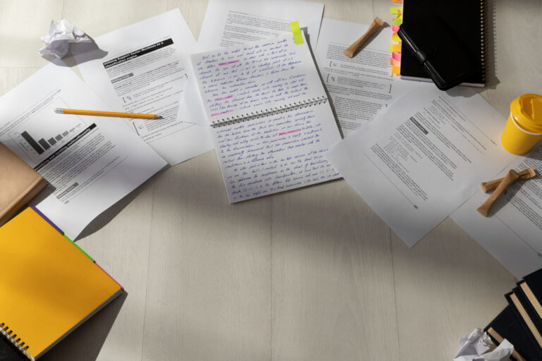 Cahiers et crayons pour illustrer relecture